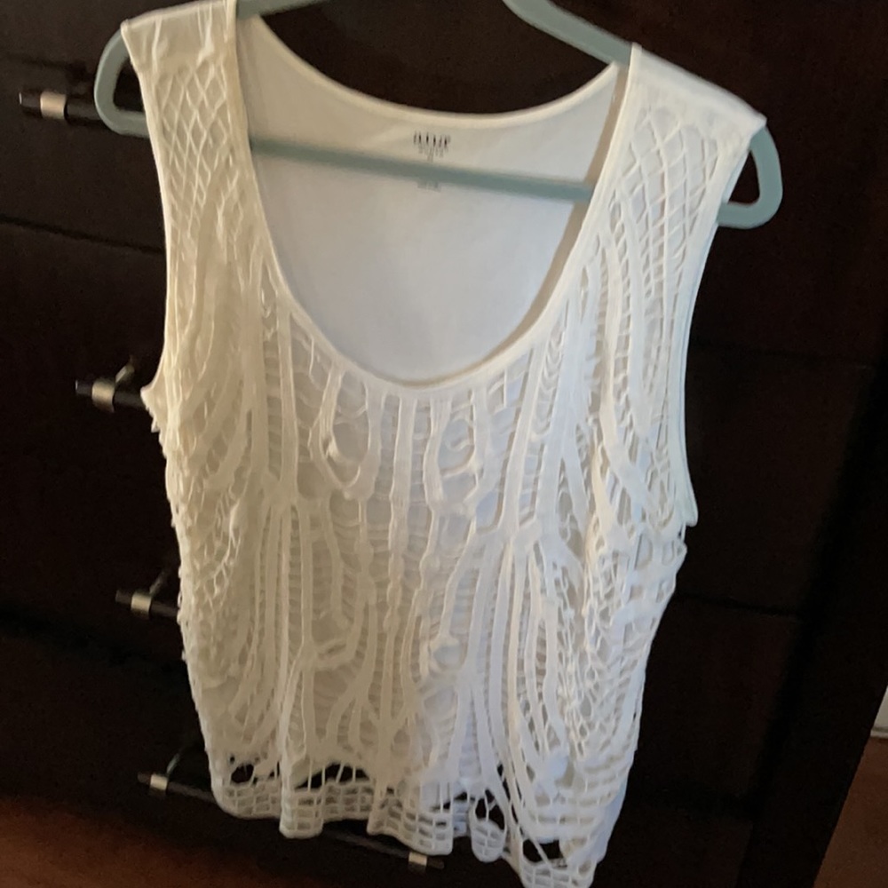 Plus size A.N.A. Lace tank top 2X